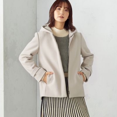 ＜COMME CA ISM (Women)＞フーデットショートコート（１２２６ＷＡ０６）
