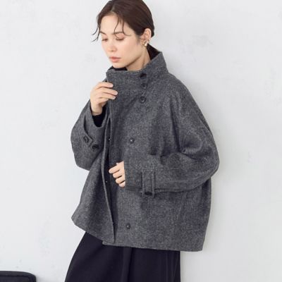 ＜COMME CA ISM (Women)＞スタンドカラー　ショートコート（１２２６ＷＥ０２）