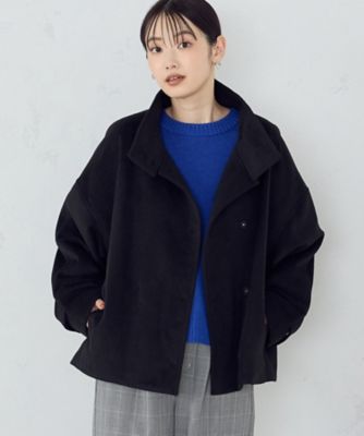 ウール混 ビーバー スタンドカラーコート（12-26WI01-204