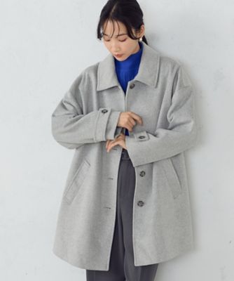 ウール混ビーバー ステンカラーコート（1226WI03