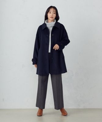 セール】 【定番人気】ステンカラーロングウール混コート