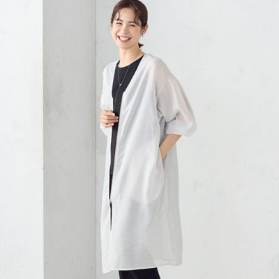 ＜COMME CA ISM (Women)＞シアーロング羽織りブルゾン（１２３１ＯＧ０３）