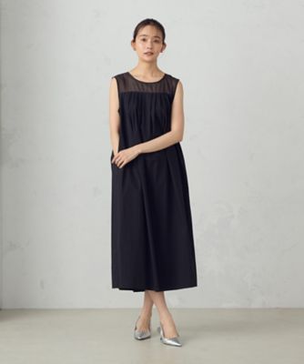 COMME CA ISM (Women)/コムサ　イズム コットンナイロンストレッチタイプライター ノースリーブワンピース(1231OK05)