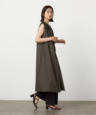 コットンナイロンストレッチタイプライター スリーブレスシャツ