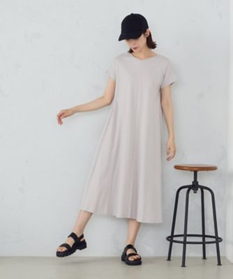 ＜COMME CA ISM (Women)＞綿１００％　バックデザイン　半袖　Ｔワンピース（１２３４ＯＧ０５）