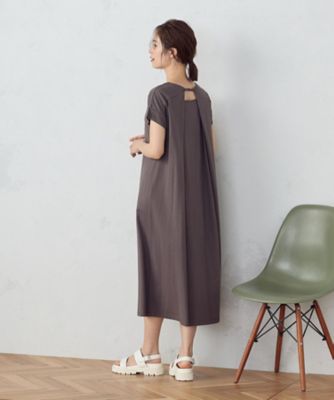 綿100％ バックデザイン 半袖 Tワンピース（1234OG05