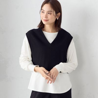 ＜COMME CA ISM (Women)＞【セットアイテム】ベスト＋カットソー（１２３６ＣＥ０１）