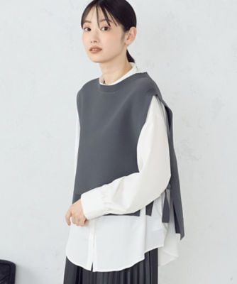 ＜COMME CA ISM (Women)＞【セットアイテム】　ニットベスト＋シャツ（長袖）（１２３６ＣＩ０１）