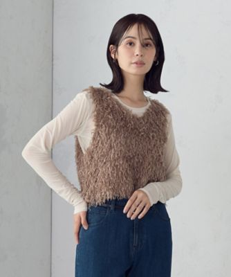 support surface フリンジベスト セットアイテム】フリンジベスト＋シアーインナー（1236CM03