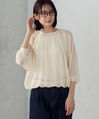 ＜COMME CA ISM (Women)＞【セットアイテム】シアー　バルーンスリーブブラウス＋タンクトップ（１２３６ＣＯ０３）