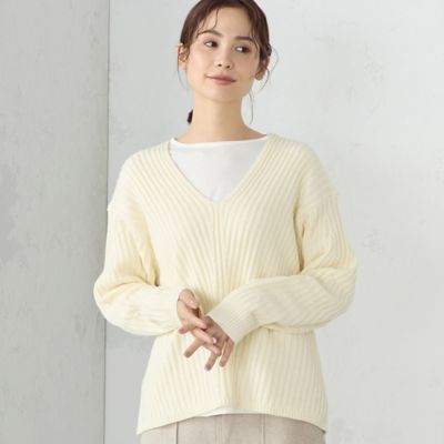 COMME CA ISM (Women)/コムサ　イズム 【セットアイテム】　Ｖネックニット＋クルーネックＴシャツ（１２３６ＫＥ０２）