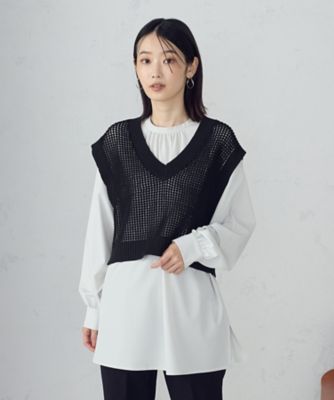 ＜COMME CA ISM (Women)＞【セットアイテム】ベスト＋ブラウス（１２３６ＫＭ０４）