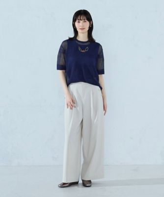 セットアイテム】透かし編み ボーダープルオーバー＋タンクトップ