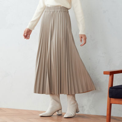 フェイクレザー プリーツスカート（１２５０ＦＡ１０） | ファッション