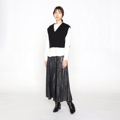 割繊タックギャザースカート（1250FE03） | COMME CA ISM