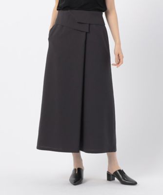 ＜COMME CA ISM (Women)＞麻調ストレッチ　巻き風スカート（１２５０ＦＧ０９）
