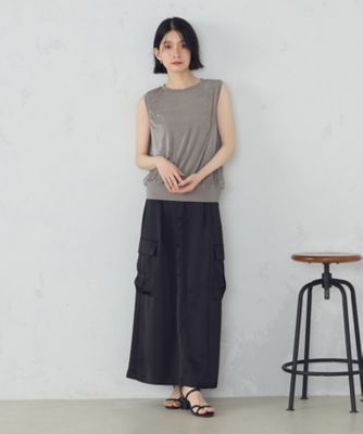 ポリエステルマットサテン カーゴスカート（1250FK11