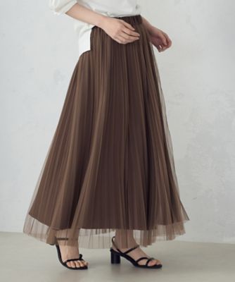 ＜COMME CA ISM (Women)＞【リバーシブル】ポリエステルチュール　プリーツスカート（１２５０ＦＫ１３）