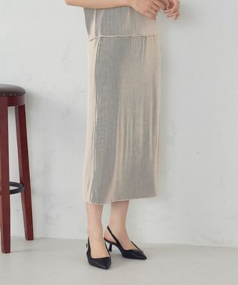 COMME CA ISM (Women)/コムサ イズム ジャカードプリーツ ナロースカート/セットアップ対応(1250FM01) ベージュ ロングスカート【三越伊勢丹/公式】