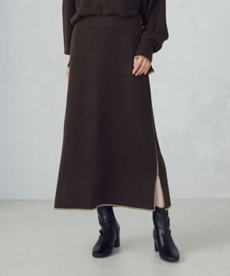 GAMI  ライン配色 ニットタイトスカート ／ セットアップ対応