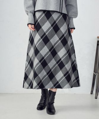 チェック柄 ニットスカート ／ セットアップ対応（1250FM11