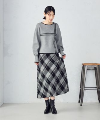 ム*プ様 599 デサントゴルフ セットアップ ニット スカート チェック Mサ チェック柄 ニットスカート ／ セットアップ対応（1250FM11