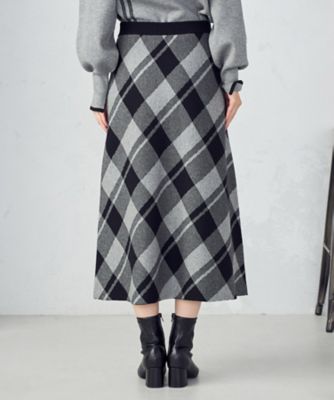 チェック柄 ニットスカート ／ セットアップ対応（1250FM11