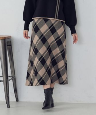 チェック柄 ニットスカート ／ セットアップ対応（1250FM11