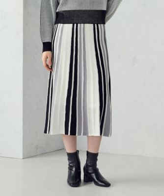 ＜COMME CA ISM (Women)＞マルチストライプ配色ニットスカート　／　セットアップ対応（１２５０ＦＭ１３）