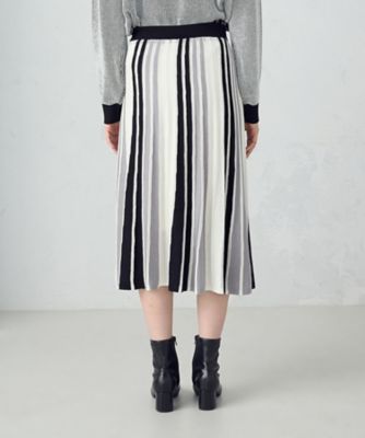 マルチストライプ配色ニットスカート ／ セットアップ対応