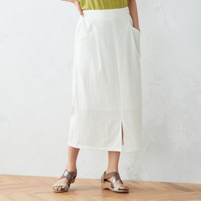 【SALE】COMME CA ISM (Women)/コムサ イズム 前スリット入り タイトスカート シロ ひざ丈スカート【三越伊勢丹/公式】