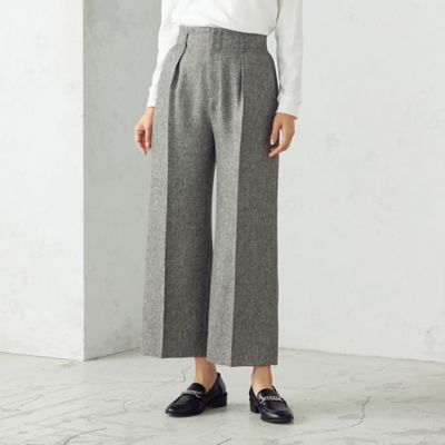 ＜COMME CA ISM (Women)＞ツイード調ヘリンボーン　ワイドパンツ（１２５２ＰＡ０９）