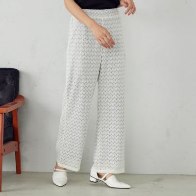 ＜COMME CA ISM (Women)＞レース　ウエストゴムストレートパンツ（１２５２ＰＣ０３）