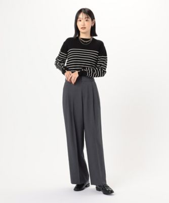 ポリエステルレーヨン　ストレッチ　タックワイドパンツ（１２５２ＰＩ０５）