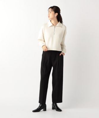 ポリエステルドライストレッチ ワイド テーパードパンツ