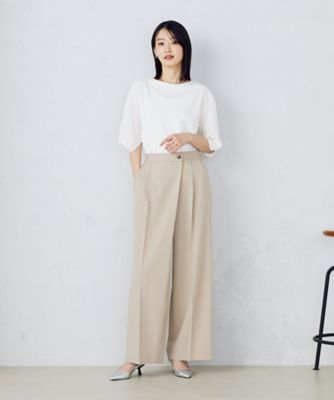 ポリエステルレーヨンストレッチラップ風ワイドパンツ（１２５２ＰＫ０２）
