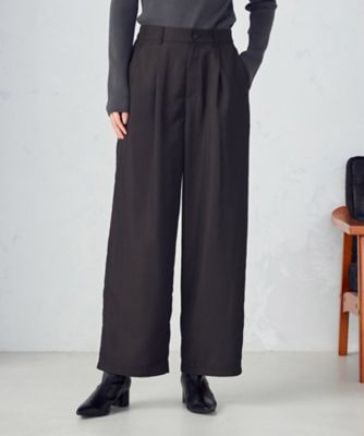 ＜COMME CA ISM (Women)＞【セットアップ対応】ポリエステルツイル　ワイドテーパードパンツ（１２５２ＰＭ０７）