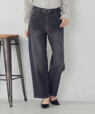 ＜COMME CA ISM (Women)＞１０オンスストレッチデニム　ストレートパンツ（１２５２ＰＯ０１）
