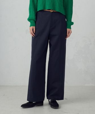 コットンナイロンツイル ワイドテーパードチノパンツ