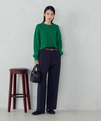 コットンナイロンツイル ワイドテーパードチノパンツ