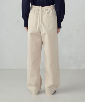 コットンナイロンツイル ワイドテーパードチノパンツ