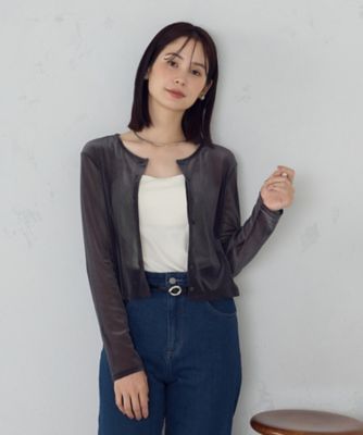 ＜COMME CA ISM (Women)＞シアーベロア　カーディガン（１２５６ＣＭ０２）