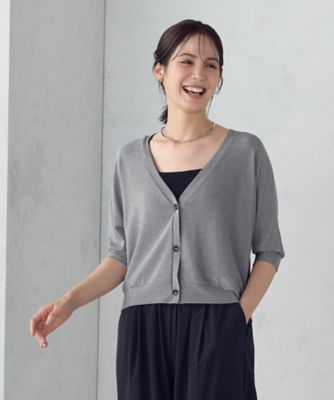 ＜COMME CA ISM (Women)＞クロップド　ラメ　ドルマンシルエット　カーディガン（１２５６ＣＭ０３）