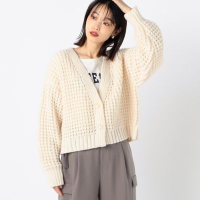 ＜COMME CA ISM (Women)＞ワッフル編み　カーディガン（１２５７ＫＡ０６）