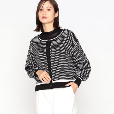 ＜COMME CA ISM (Women)＞２ＷＡＹ　幾何学柄　ショート　カーディガン（１２５７ＫＥ０３）