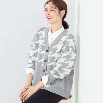 千鳥柄 オーバーサイズ カーディガン（1257KE08） | COMME CA