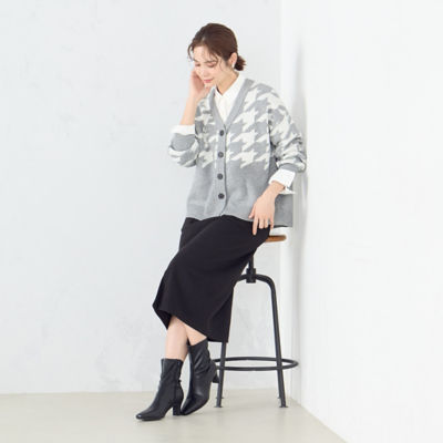 千鳥柄 オーバーサイズ カーディガン（1257KE08） | COMME CA