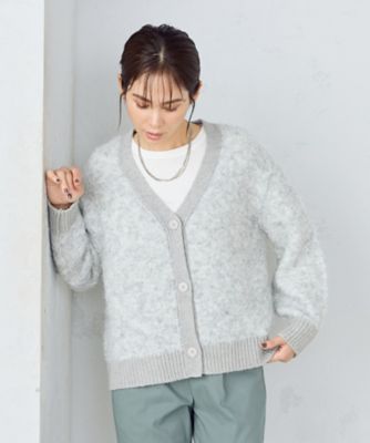 コムコム　カーディガン　グレー ウール混 襟付きカーディガン（12-57KI06-204）｜コムサイズム