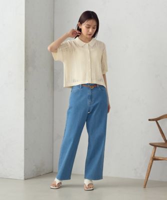 【ウォッシャブル】透かし柄半袖ニットシャツ（１２５７ＫＫ１１）