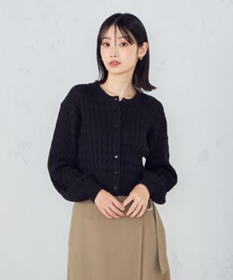 ＜COMME CA ISM (Women)＞ミニケーブル　クルーネックカーディガン（１２５７ＫＭ０６）